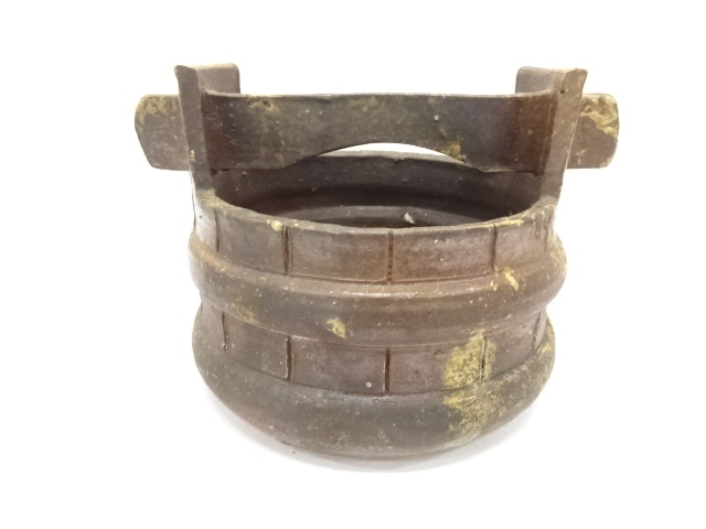  備前焼　鈴木黄弌造　手桶